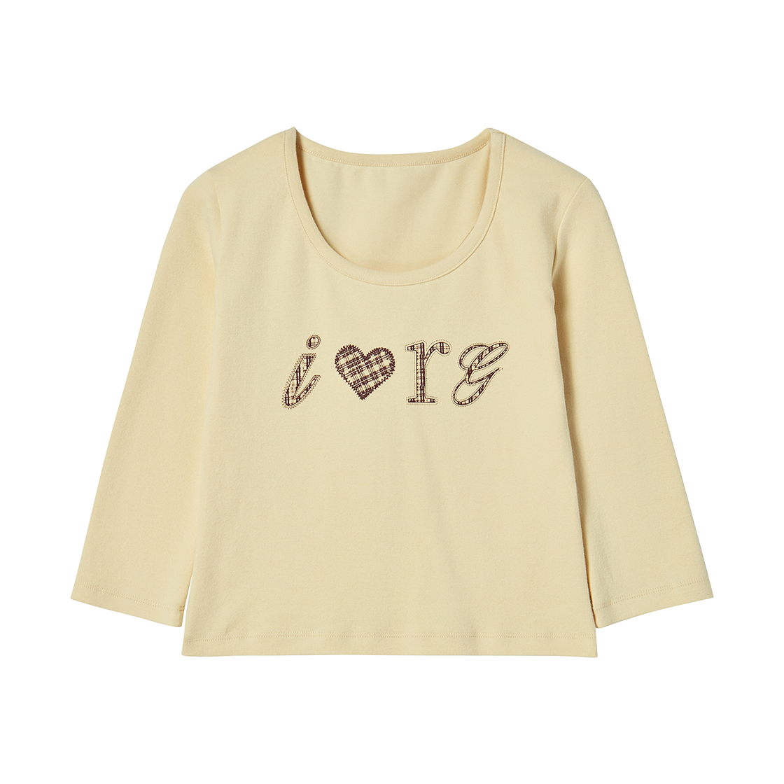 RG_25_FA2_LS_19 Rogin N Rosie I Luv RnR Check Point Long Sleeve Lemon