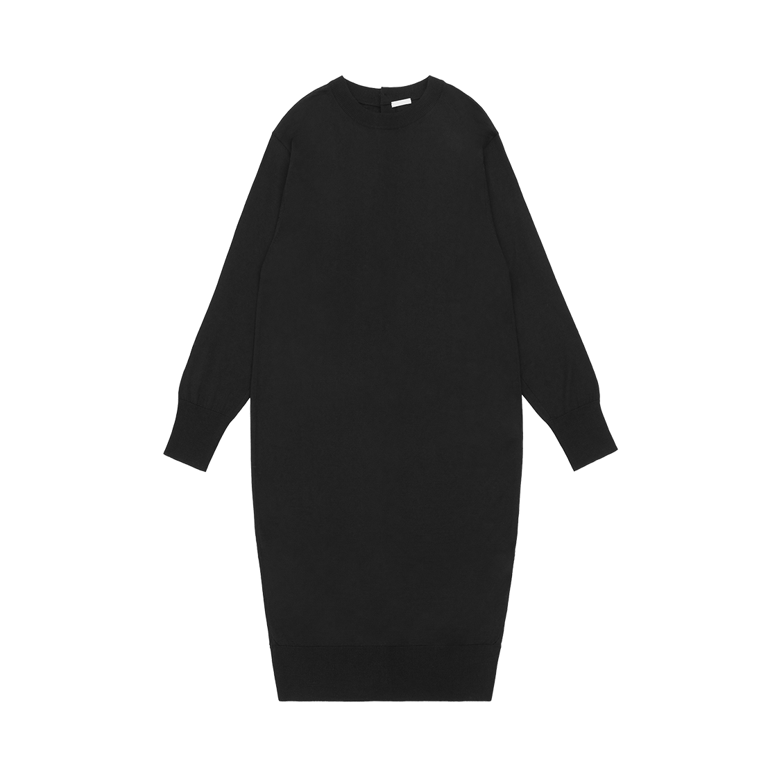 YJ-C02-KD008-U YUJI Open Back Long Length Knit Dress Black