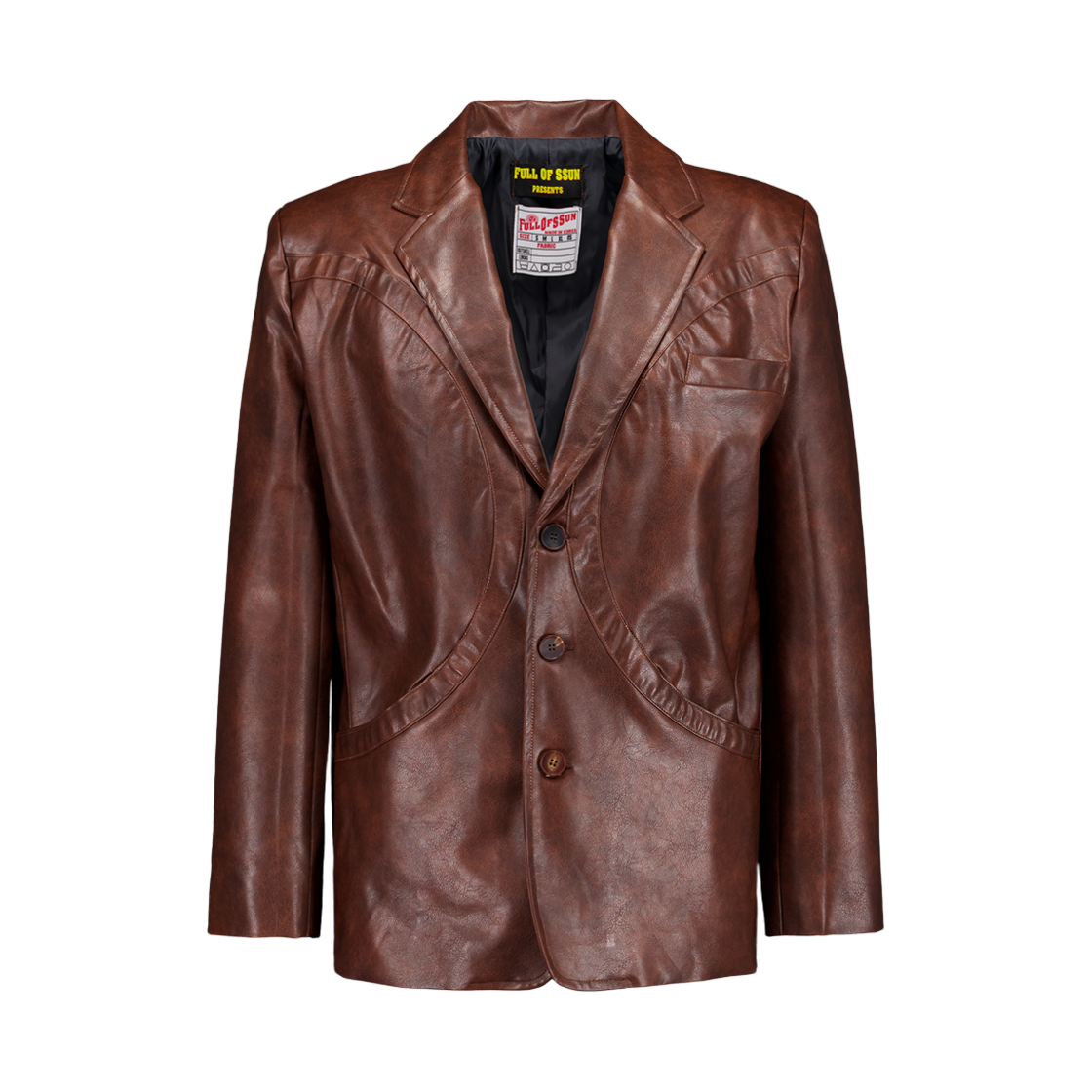 25FW-21(250221) Full of Ssun Circle Leather Blazer Brown