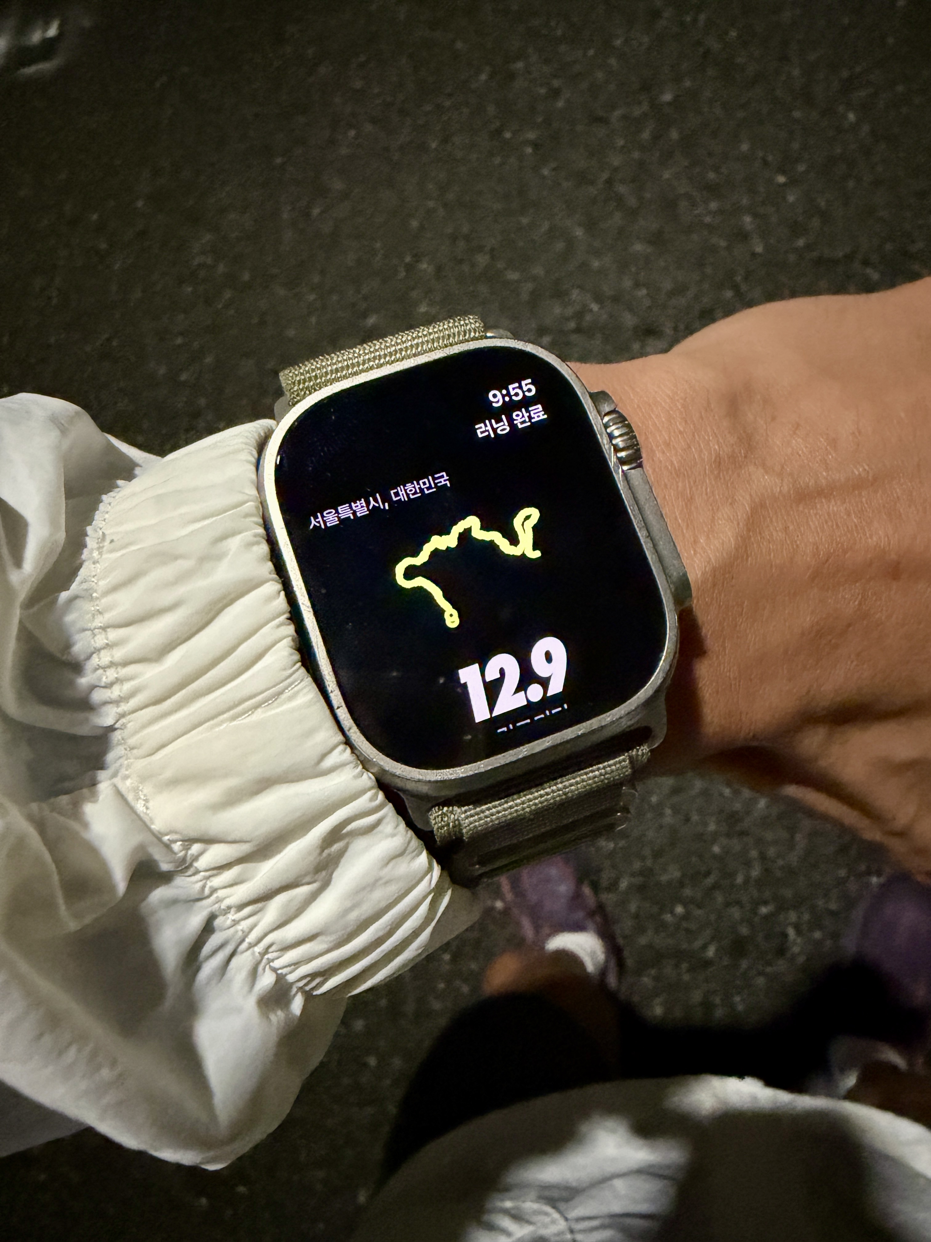Asics Novablast 5 Greyish Purple Coral Reef, Apple Watch Ultra 2 49mm Titanium Case with M Alpine Loop Olive (Korean Ver.) 착용 스타일 - 1