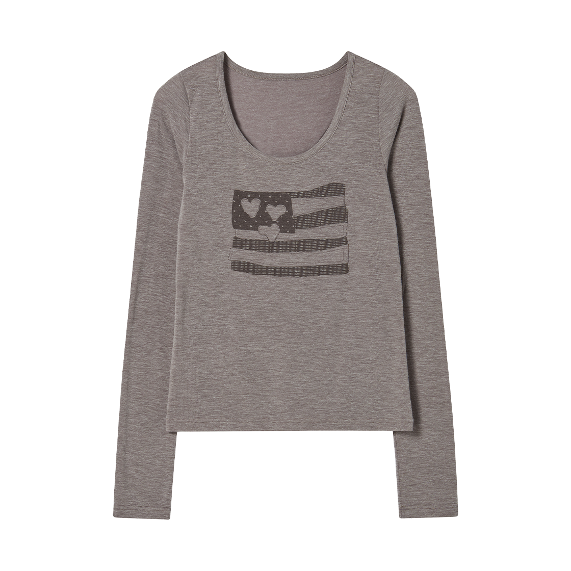 RG_25_FA2_LS_20 Rogin N Rosie USA Banner Printed long Sleeve Cocoa