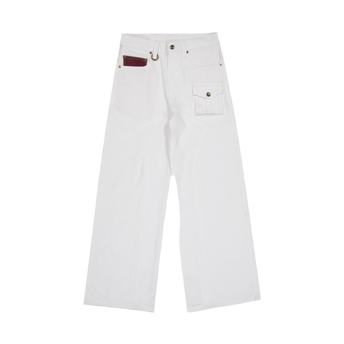 25FW-17(250217) Full of Ssun Sincity Logo Leather Patch Denim White