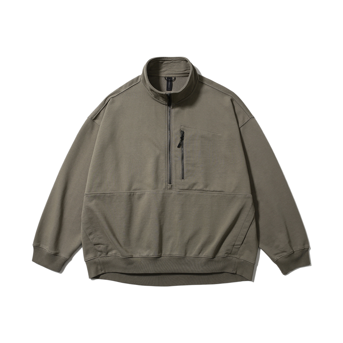 모이프 배기 하프 집업 스웨트셔츠 올리브([FW25] moif Baggy Half-Zip Sweat Olive)