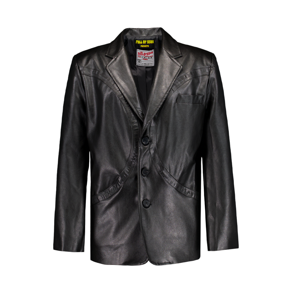 풀오브썬 써클 레더 블레이져 블랙(Full of Ssun Circle Leather Blazer Black)