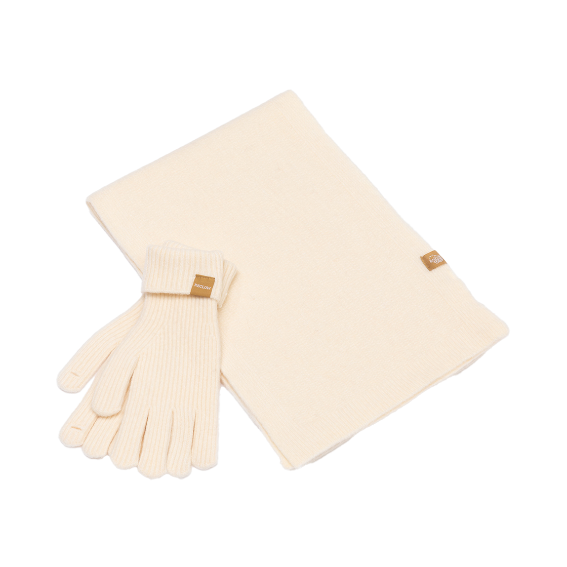 리끌로우 니트장갑 머플러 세트 아이보리(RECLOW Knit Gloves Muffler Set Ivory)