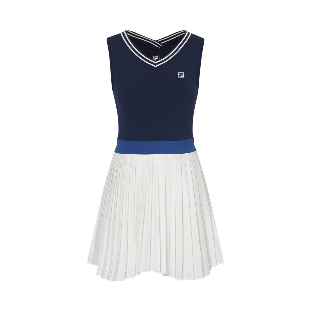1100FS253OP11F001452 [6% 적립] FILA Mixed Fabric Pleats Dress Blue