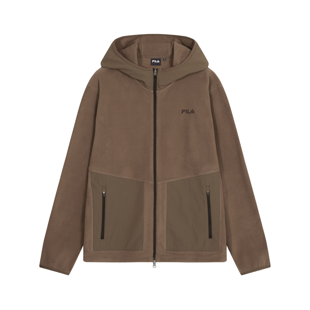 1100FS254FT02X001217 [6% 적립] FILA Micro Fleece Hoodie Zip-Up Brown