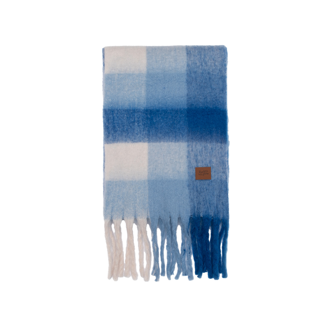 리끌로우 스노우 체크 머플러 블루(RECLOW Snow Check Muffler Blue) - 2