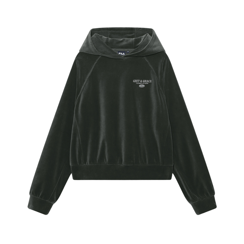 1100FS254PO02F001006 [6% 적립] FILA Velour Line Point Hoodie Charcoal Gray