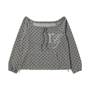 Rogin N Rosie Dotted Pocket String Point Long Sleeve Charcoal