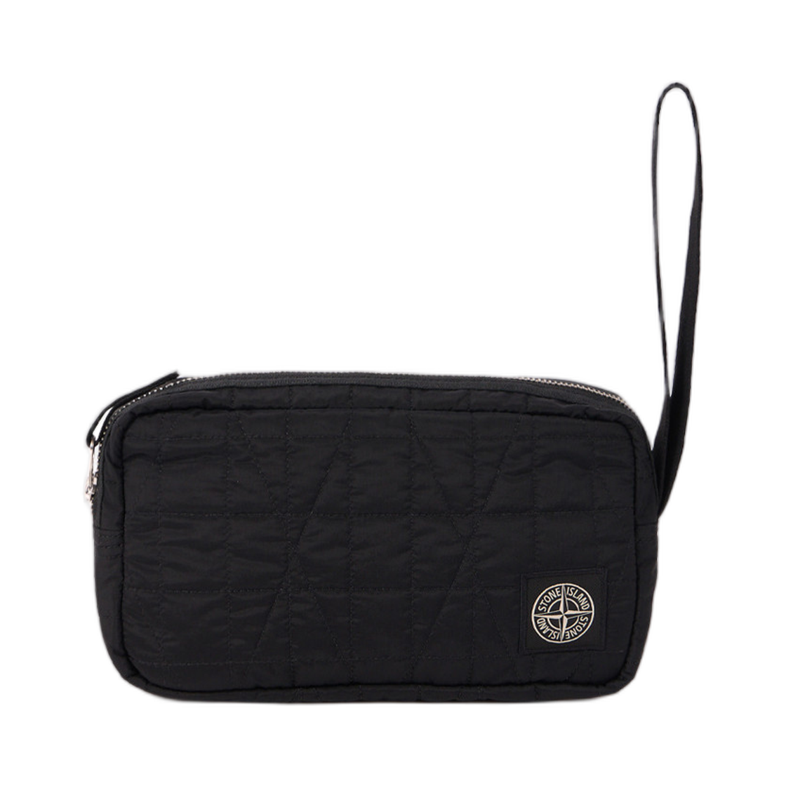 스톤 아일랜드 9200017 퀼티드 나일론 메탈 에코닐 리스트 파우치 이너 컴파트먼트 앤 집 블랙 - 25FW(Stone Island 9200017 Quilted Nylon Metal In Econyl Wrist Pouch with Inner Compartments and Zip Black - 25FW) - 1