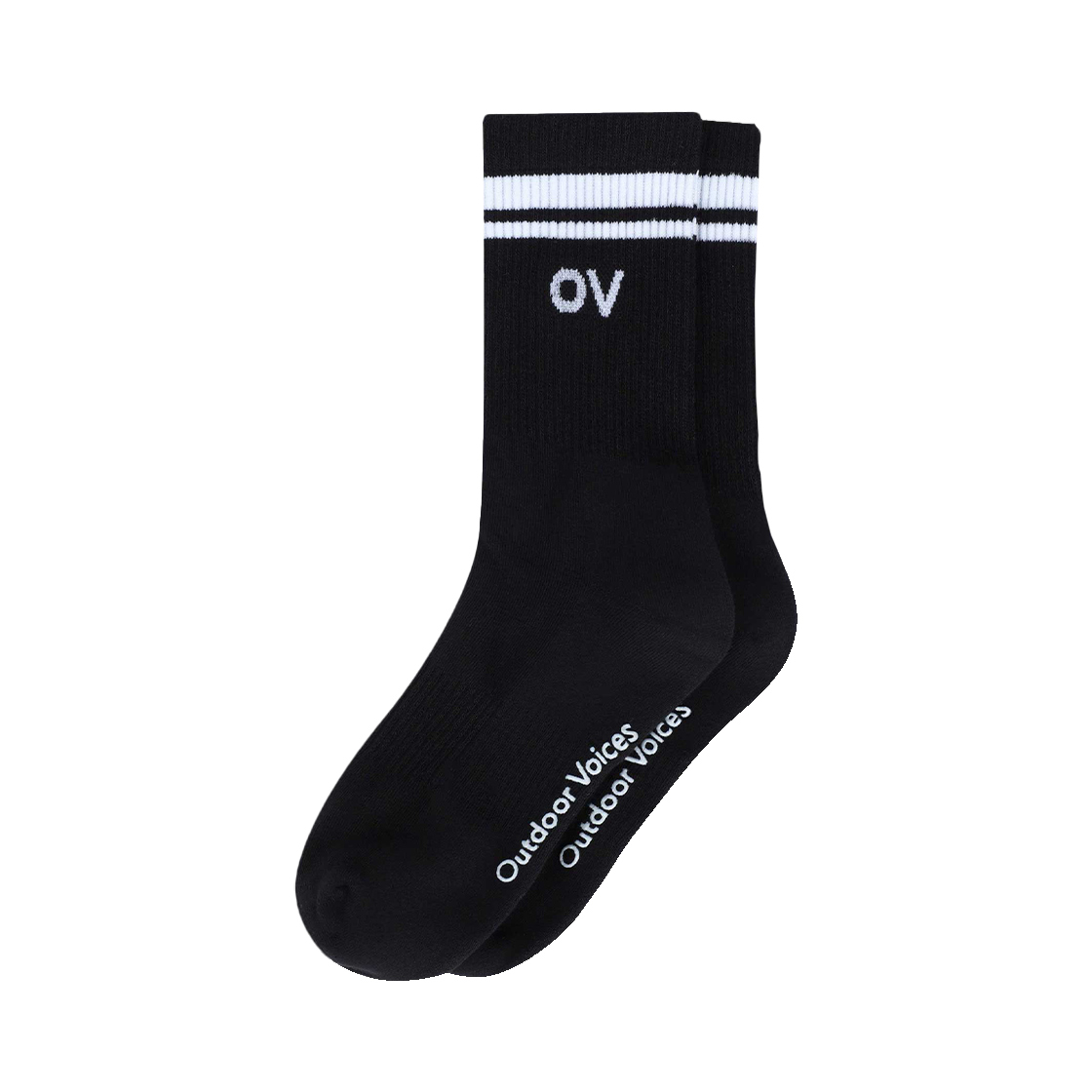 아웃도어보이스 스트라이프 미들 삭스 블랙(Outdoor Voices Stripe Middle Socks Black)