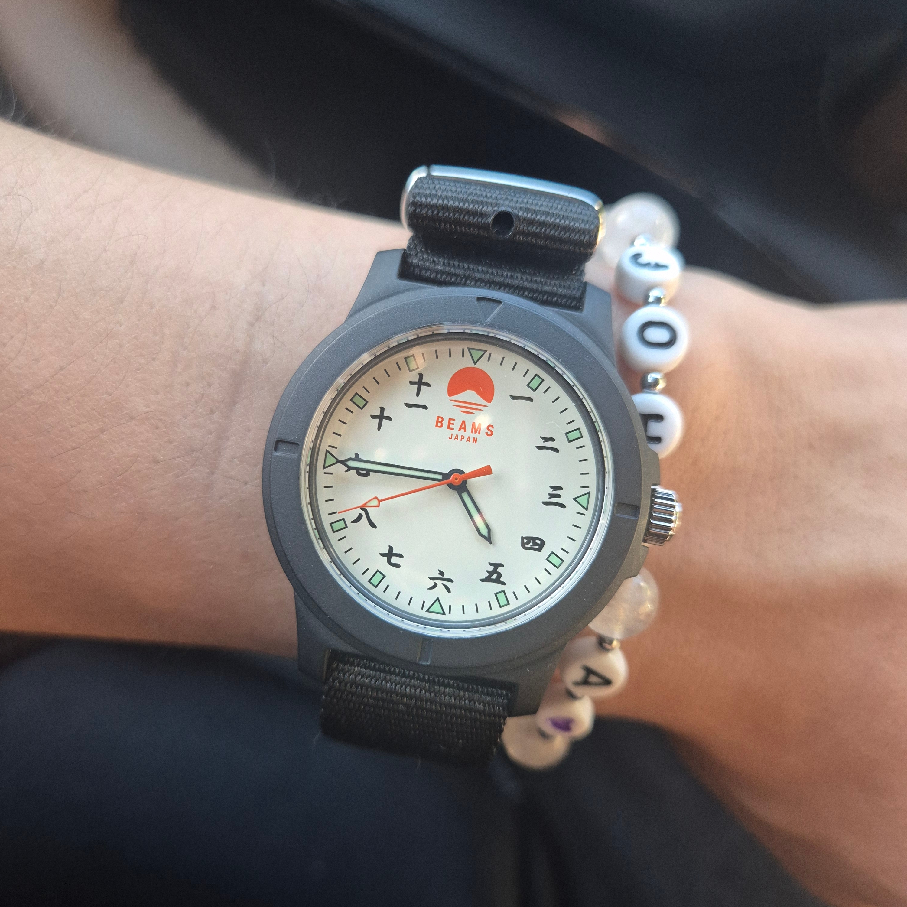 Beams Original Chinese Numerals Watch Black 착용 스타일