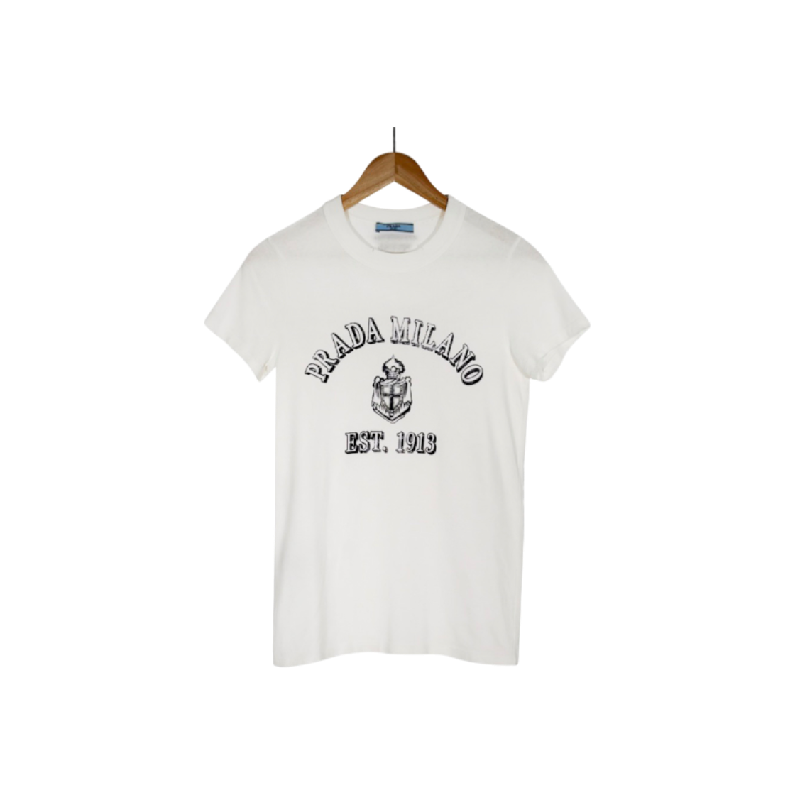 ITRTJF5CVCA7 Prada 25SS La Prima Printed Jersey T Shirt in White Size S