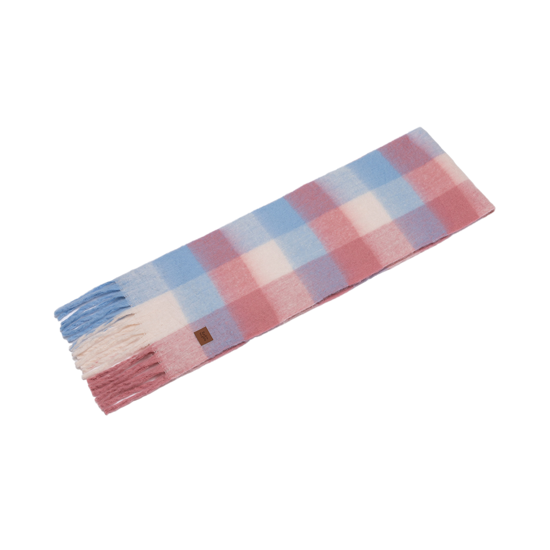 리끌로우 스노우 체크 머플러 핑크(RECLOW Snow Check Muffler Pink) - 2