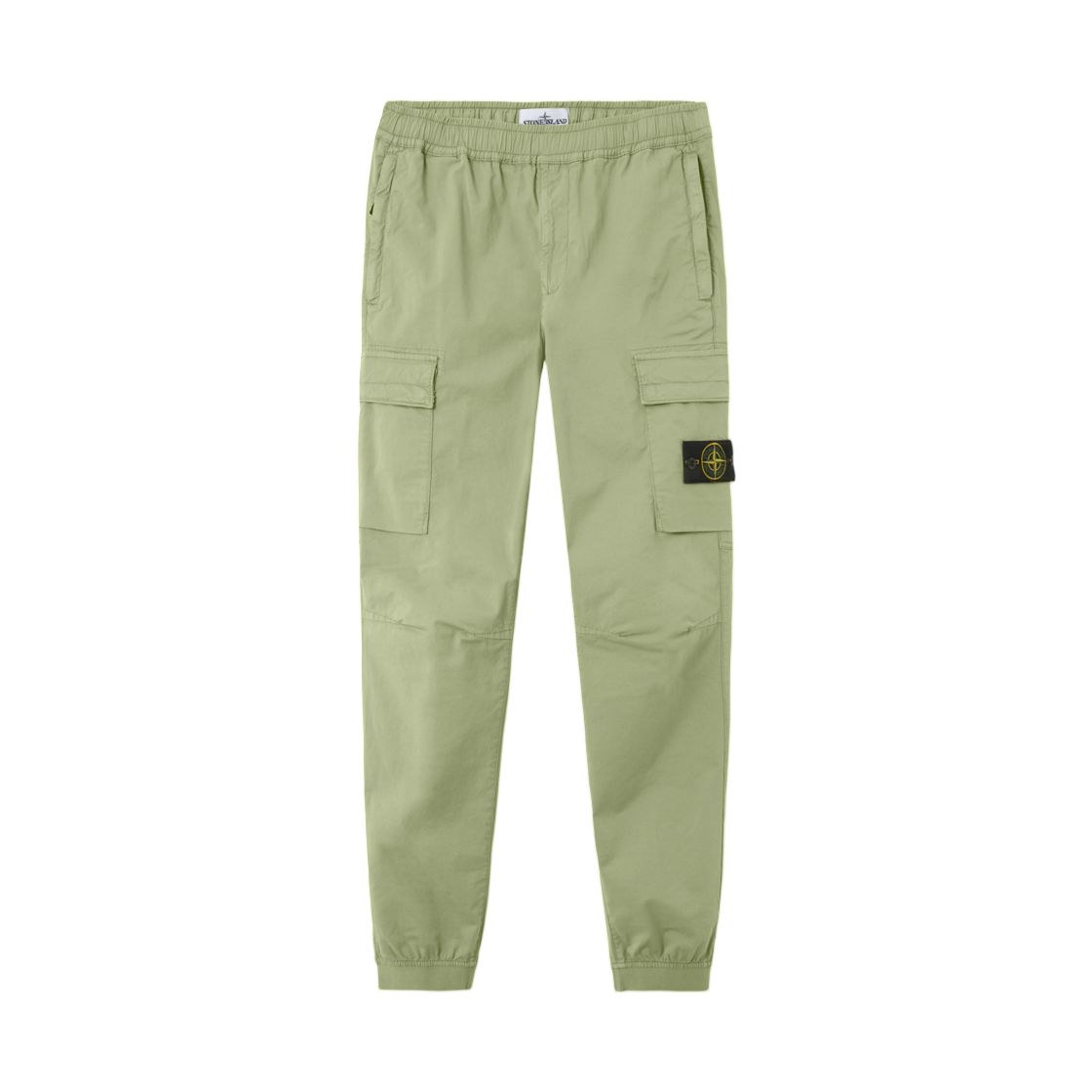 K2S1531000-31S0010-V0055 Stone Island 3100031 Supima Cotton Twill Stretch-TC Regular-Tapered Fit Cargo Trousers with Zip Pockets Sage Green - 25FW