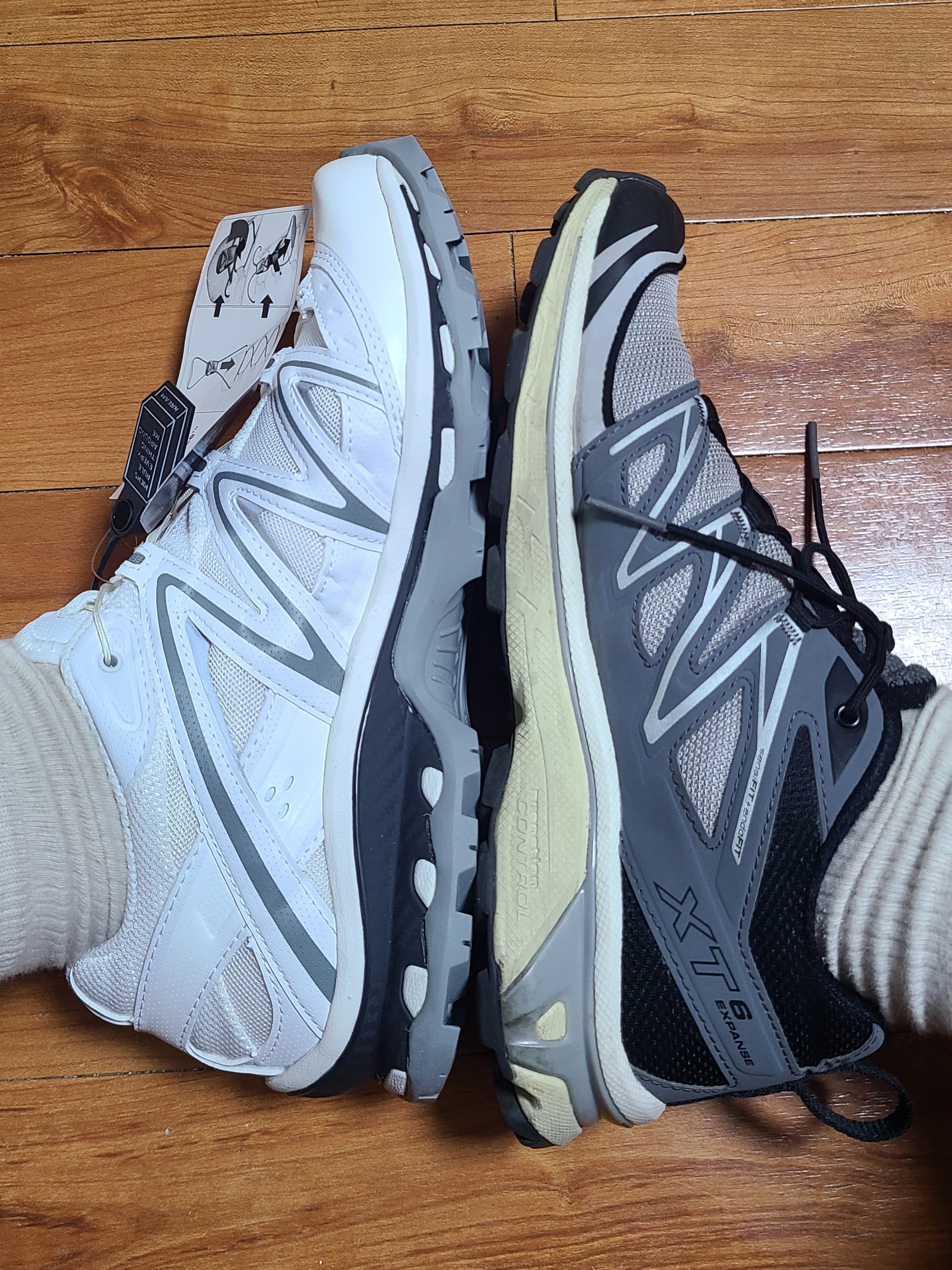 Salomon XT-Quest ADV White, Salomon XT-6 Expanse Alloy Quiet Shade 착용 스타일 - 3