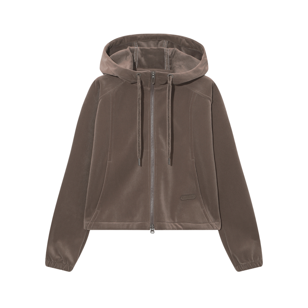 1100FS254FT02F004217 [6% 적립] FILA Velour Corduroy Hoodie Zip-Up Brown