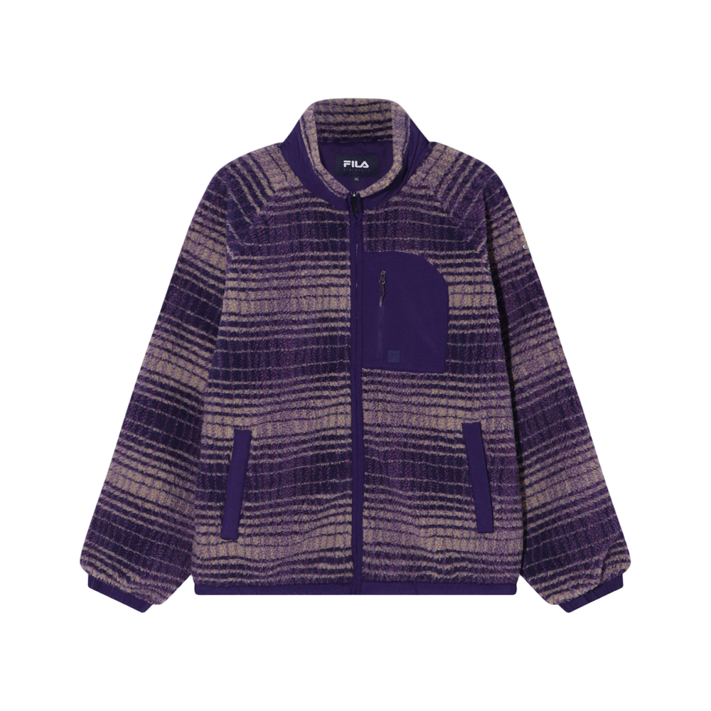 1100FS254PL01X002541 [6% 적립] FILA Check Pattern Fleece Jacket Purple