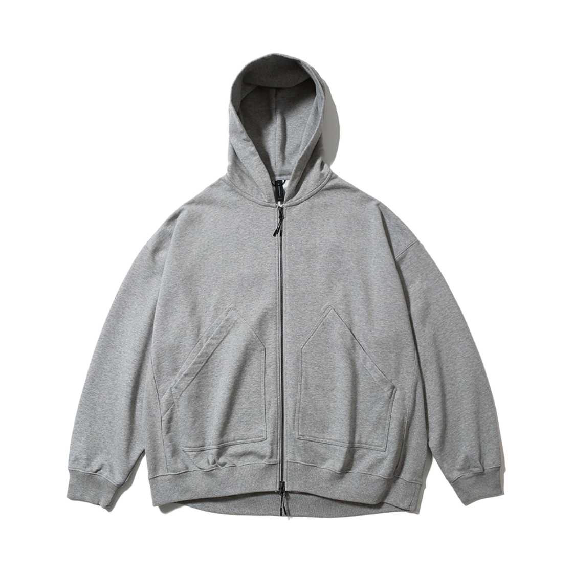 모이프 배기 집업 후드 스웨트 헤더그레이([FW25] moif Baggy Zip Hooded Sweat Heather Gray)