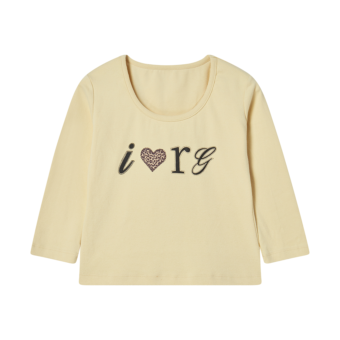 RG_25_FA2_LS_18 Rogin N Rosie I Luv RnR Leopard Point Long Sleeve Lemon