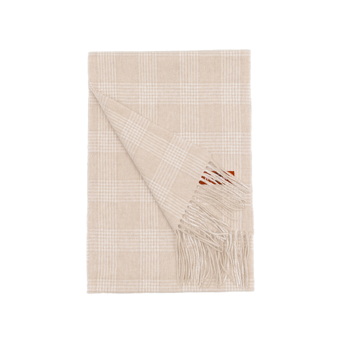 리끌로우 울 100% 체크 머플러 오트밀(RECLOW Wool 100% Check Muffler Oatmeal) - 2