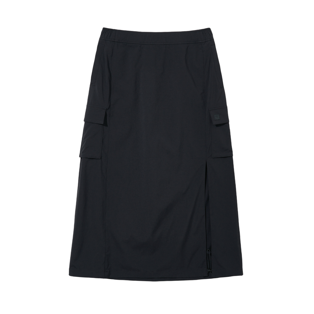 1100FS253SK01F001001 [6% 적립] FILA Woven Slit Point Maxi Skirt Black