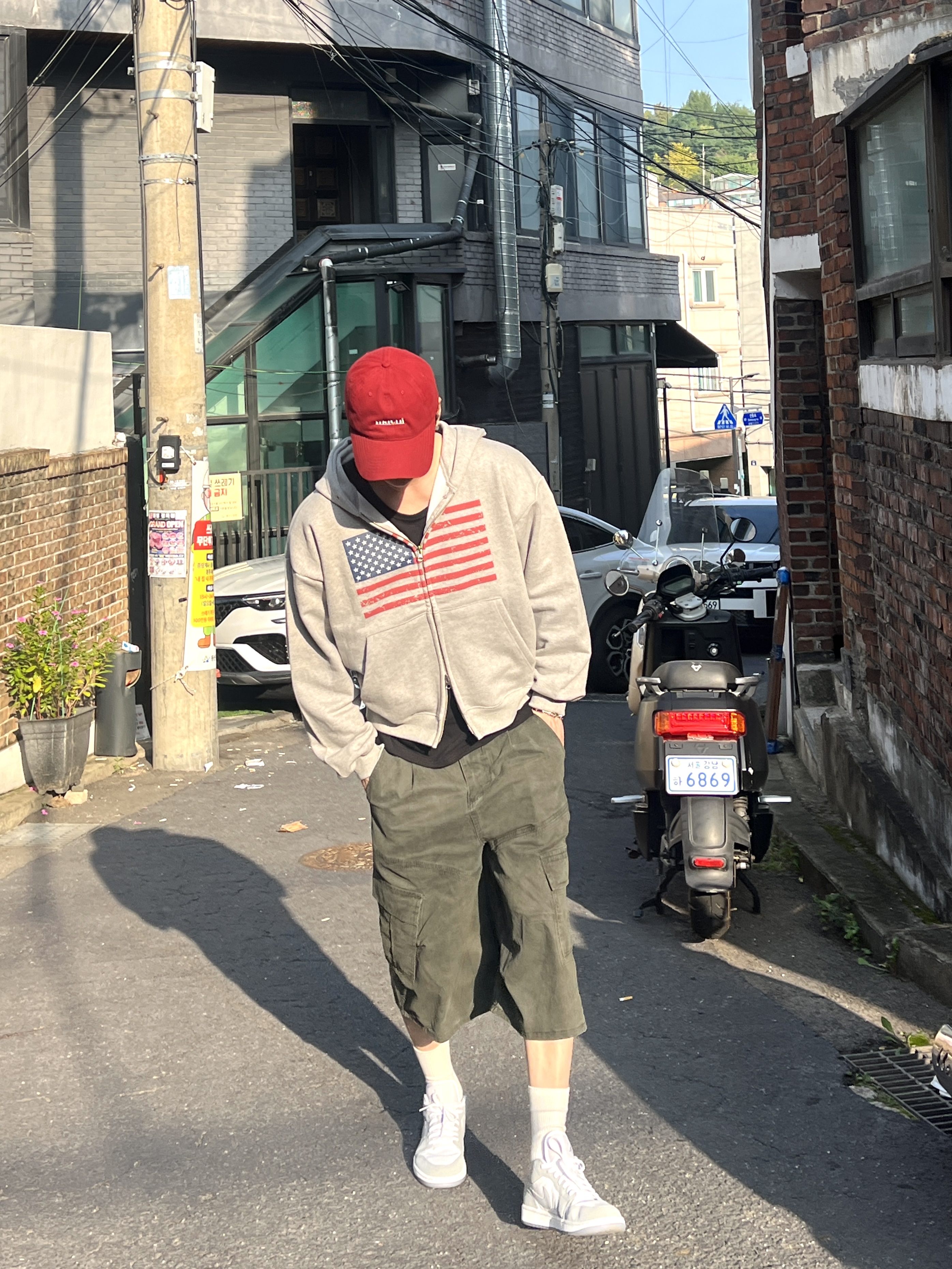 (W) Jordan 1 Low White Wolf Grey 착용 스타일 - 2