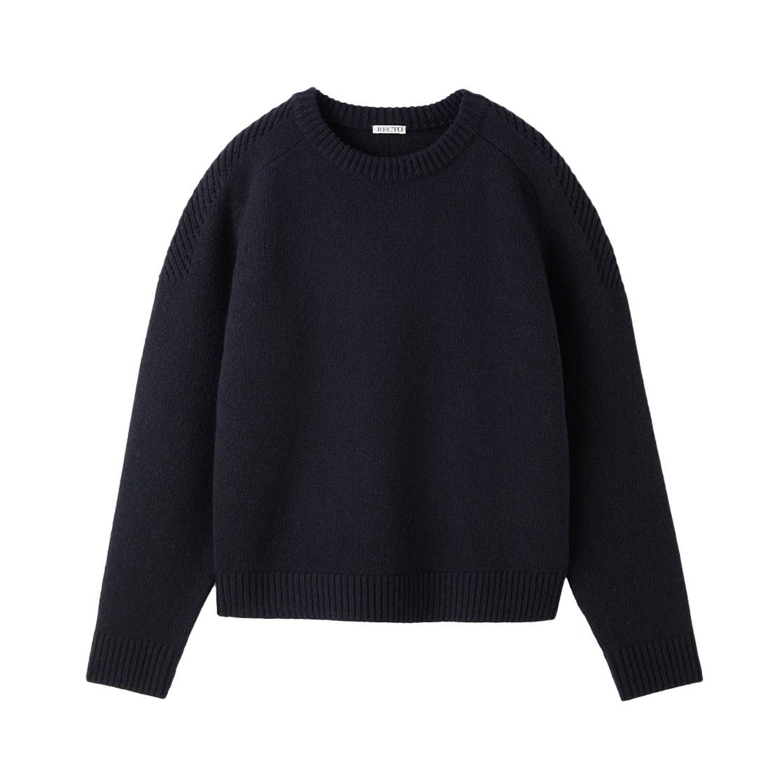 RM25WKTP006NV Recto Shetland Wool Knit Top Dark Navy