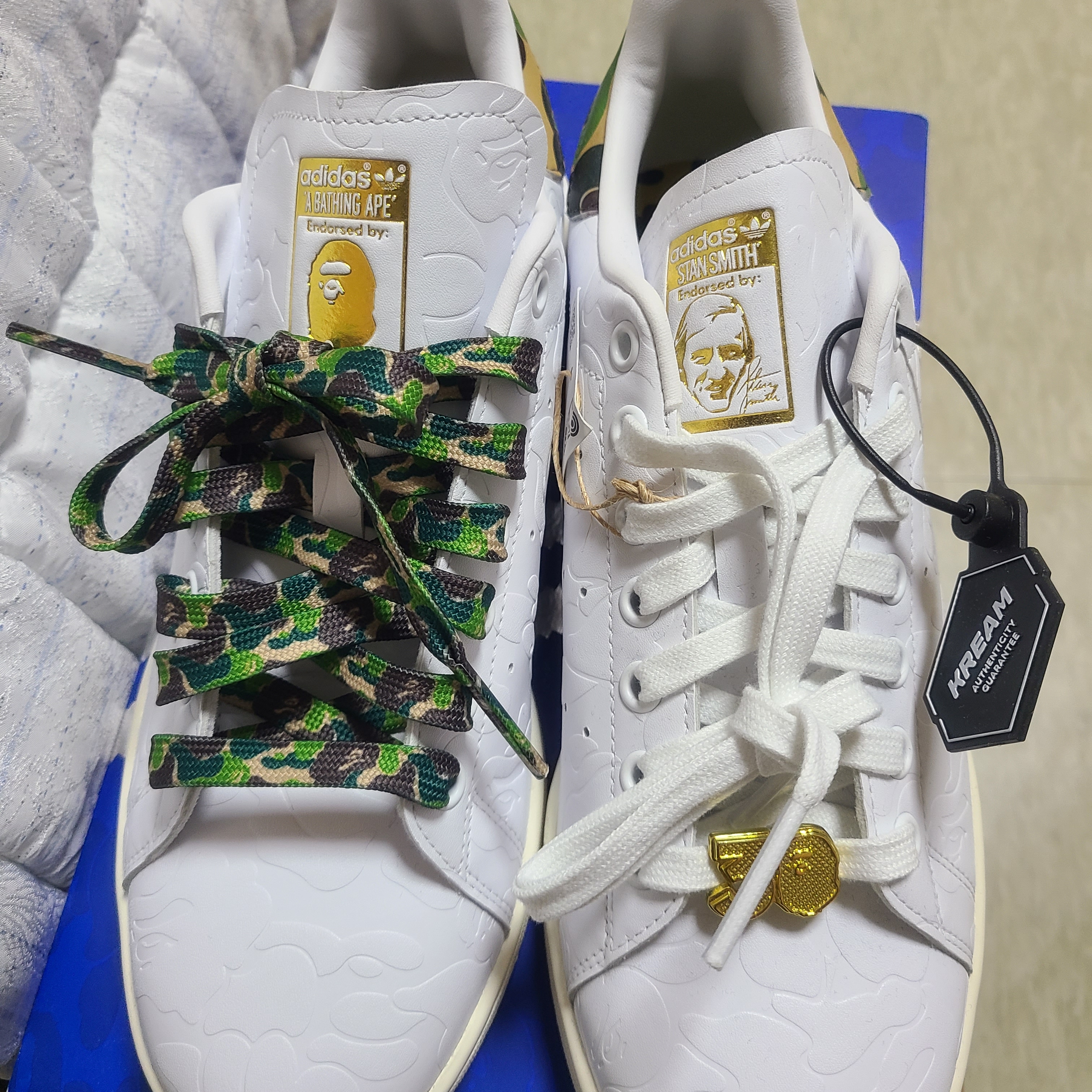 Adidas x BAPE Stan Smith Cloud White Off White 착용 스타일