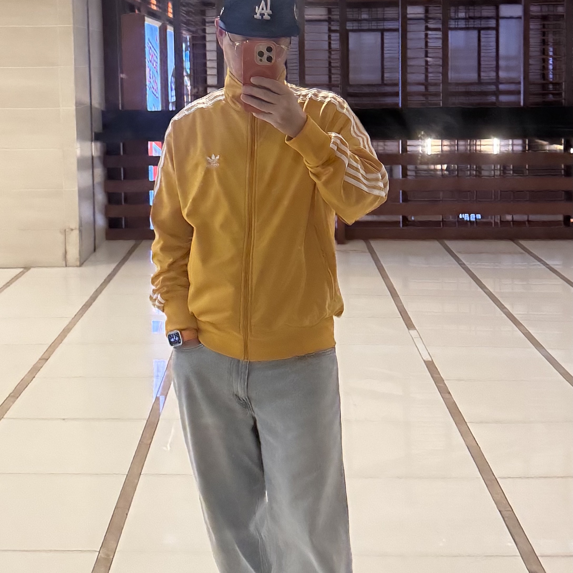 Adidas Adicolor Classic Firebird Track Top Preloved Yellow - KR Sizing 착용 스타일