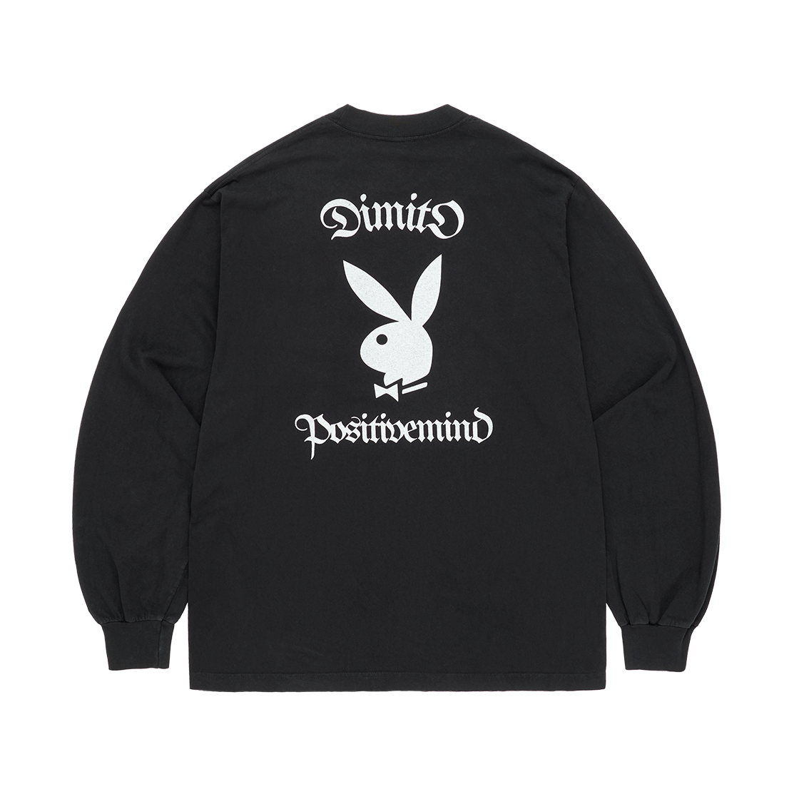 FVEG43112 [Dimito X PLAYBOY] Bunny Graphic Lsv Gd 6.5Oz Tee Black