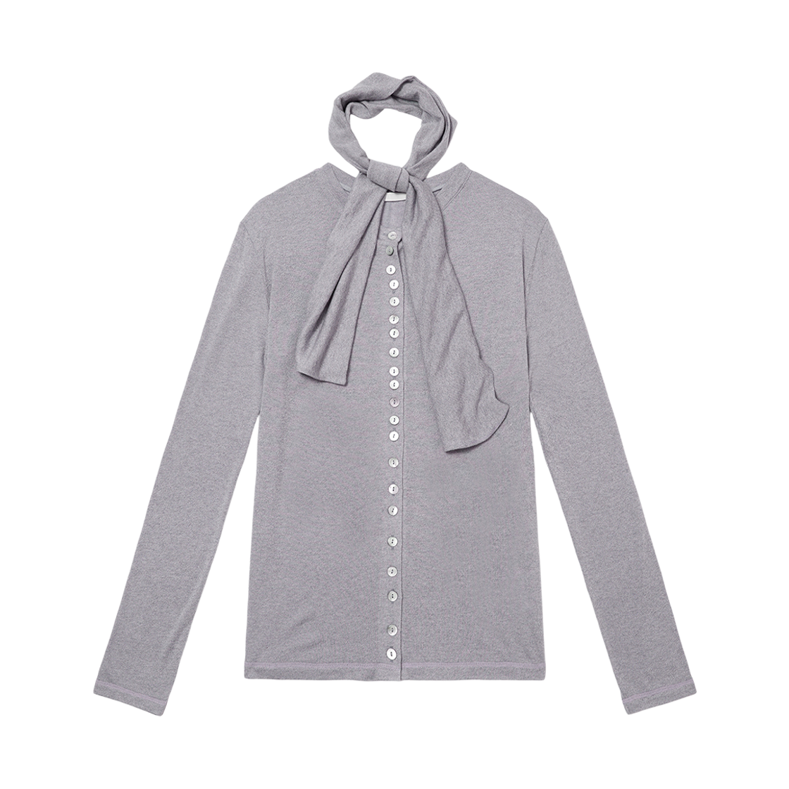 S25FW2000GR SEEN Many Buttons Scarf Cardigan Grey