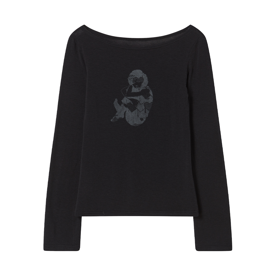 RG_25_FA2_LS_10 Rogin N Rosie Small Girl Printed Long Sleeve Black