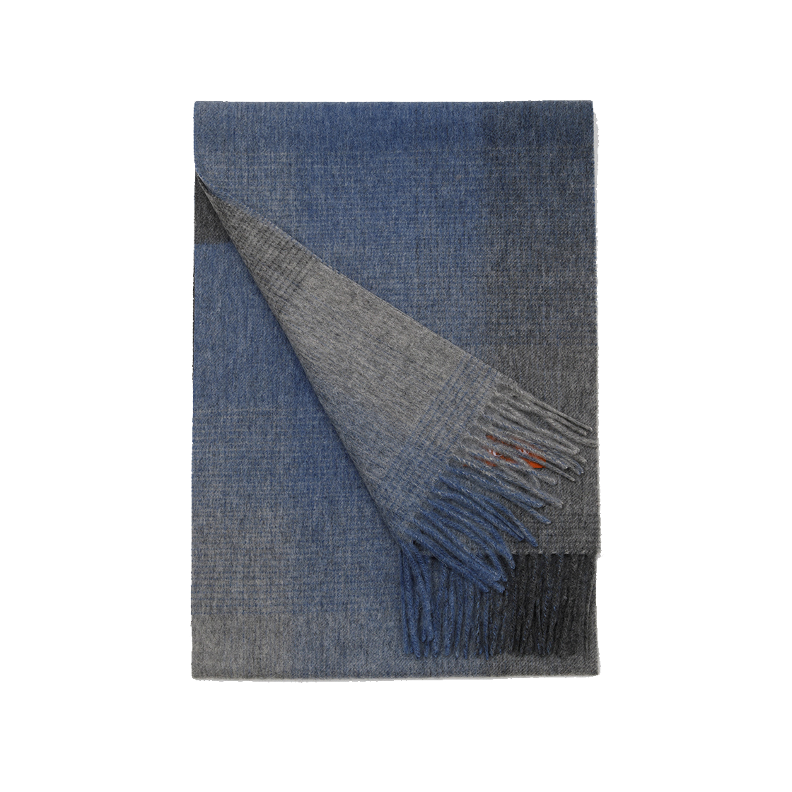 리끌로우 이니 체크 울 100% 머플러 딥 블루(RECLOW Eeny Check Wool 100% Muffler Deep Blue) - 2