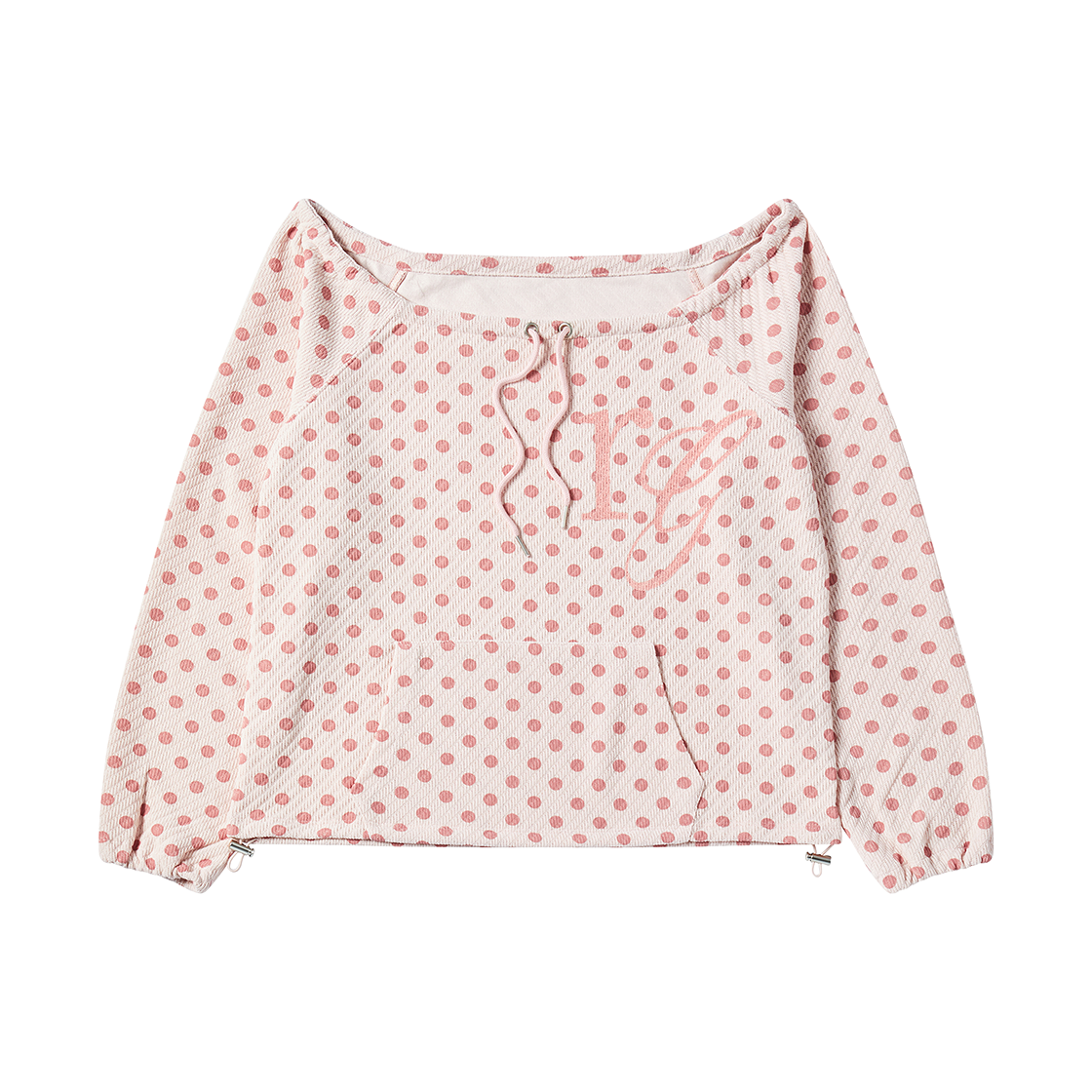 RG_25_FA2_LS_16 Rogin N Rosie Dotted Pocket String Point Long Sleeve Pink