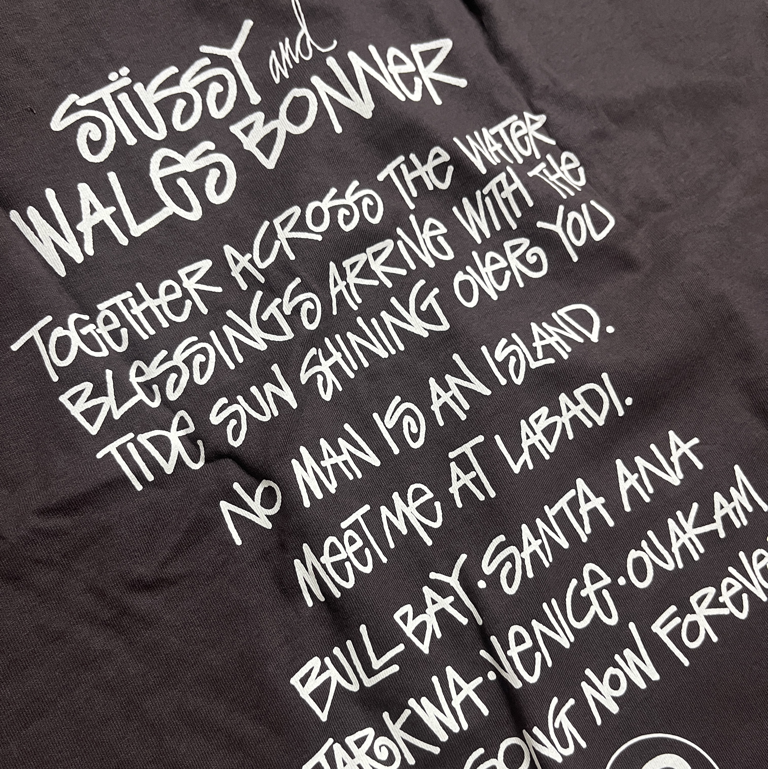 Stussy x Wales Bonner Ocean Song T-Shirt Brown 착용 스타일