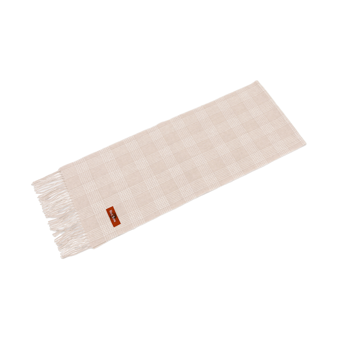 리끌로우 울 100% 체크 머플러 오트밀(RECLOW Wool 100% Check Muffler Oatmeal) - 3