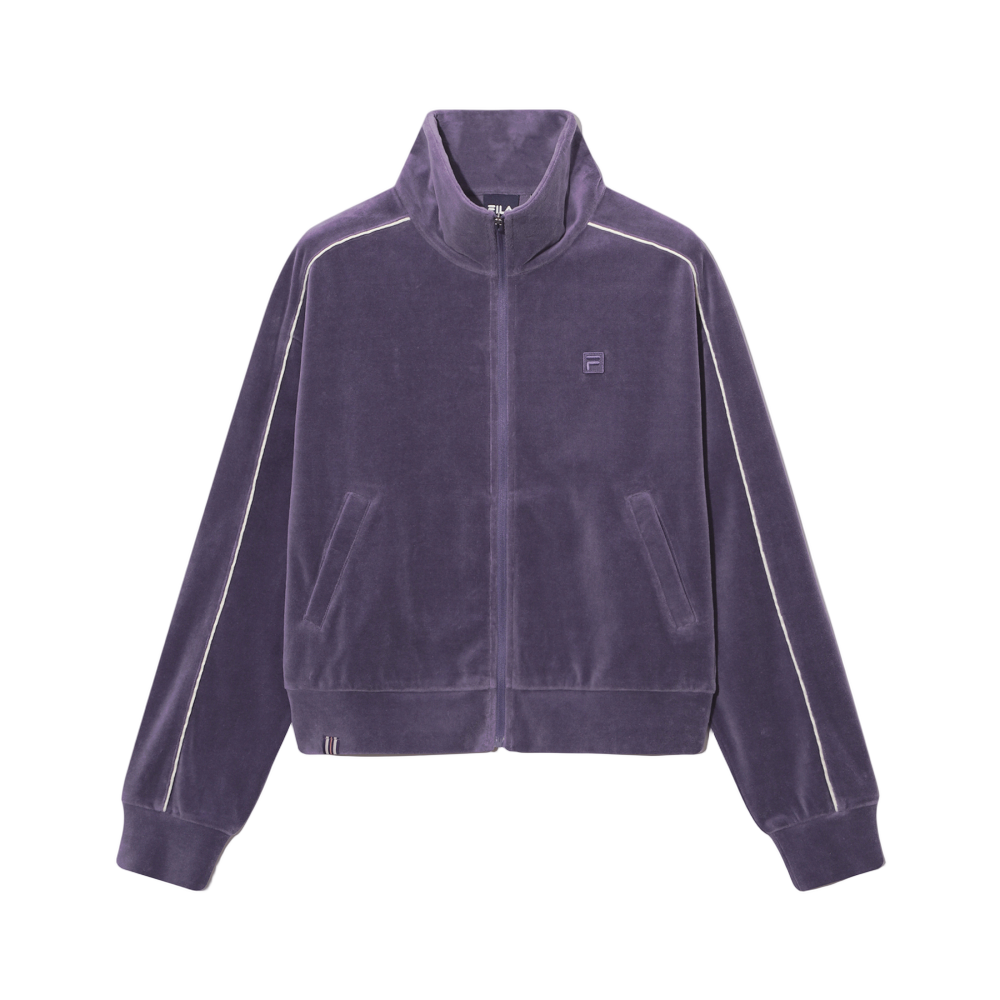 1100FS254FT02F002561 [6% 적립] FILA Velvet Line Point Stand Neck Zip-Up Dark Viol