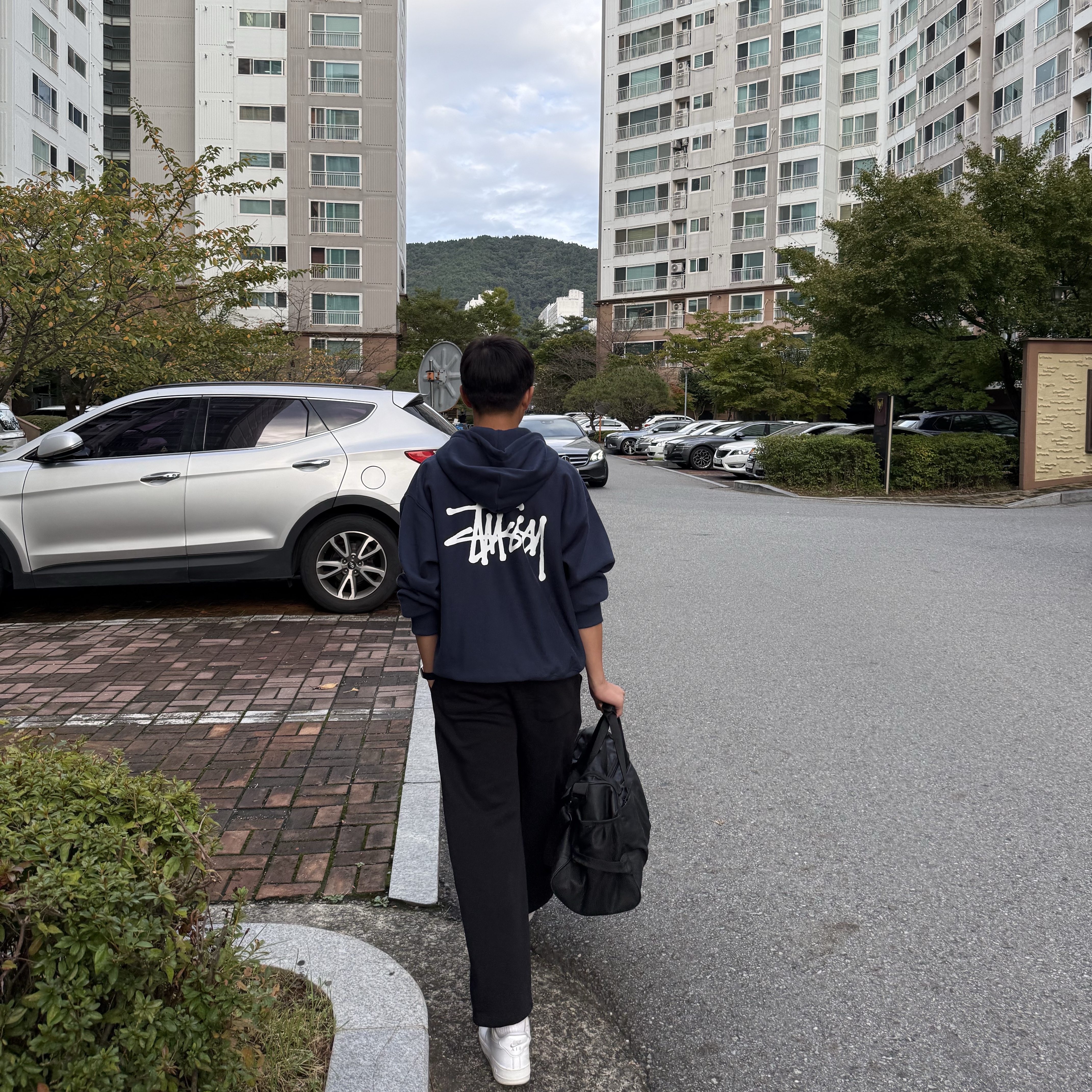 Stussy Basic Stussy Zip Hoodie Navy 2024, 2025 착용 스타일