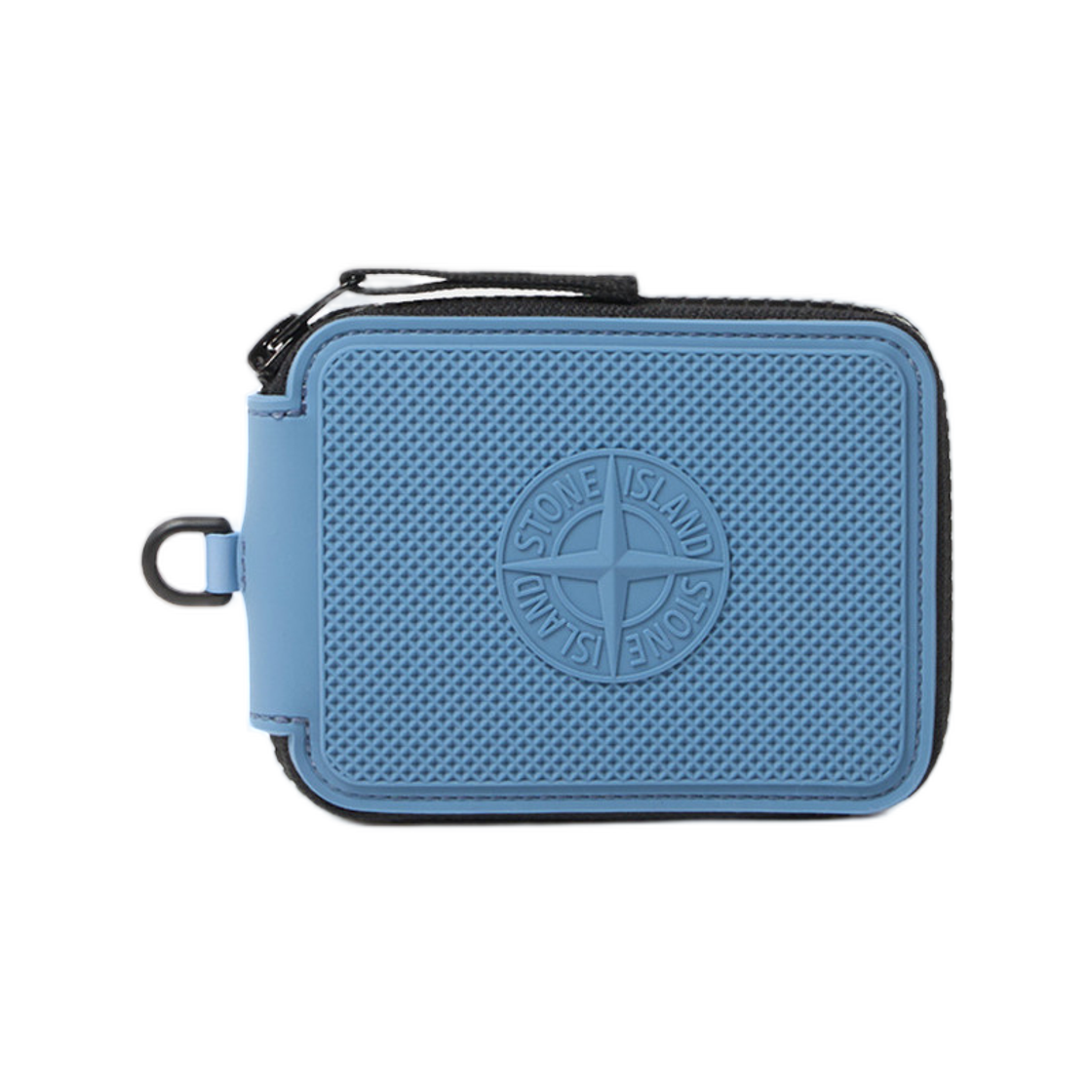 K2S1595000-08S0209-V002B Stone Island 9500003 Rubberised Silicone Wallet with Zip and Card Slots Steel Blue - 25FW