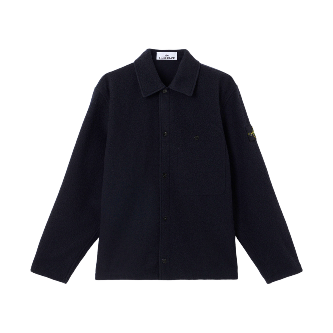K2S1512000-21S0214-V0020 Stone Island 1200021 Panno Ratinato Comfort Fit Overshirt with Drawcord Hem Navy Blue - 25FW