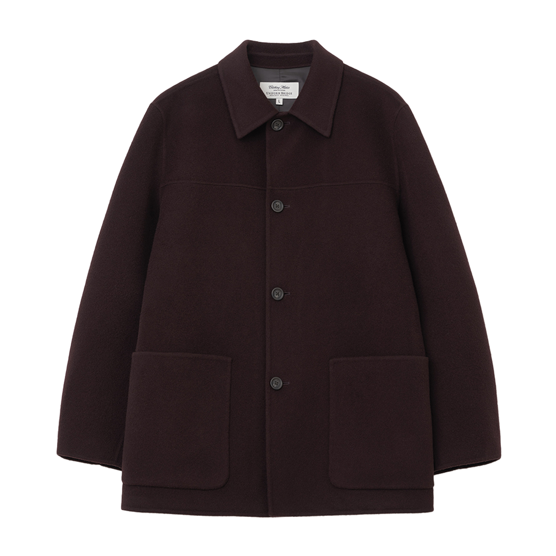 UB2599CT251MWN Uniform Bridge Cashmere Blend Handmade Car Coat Wine