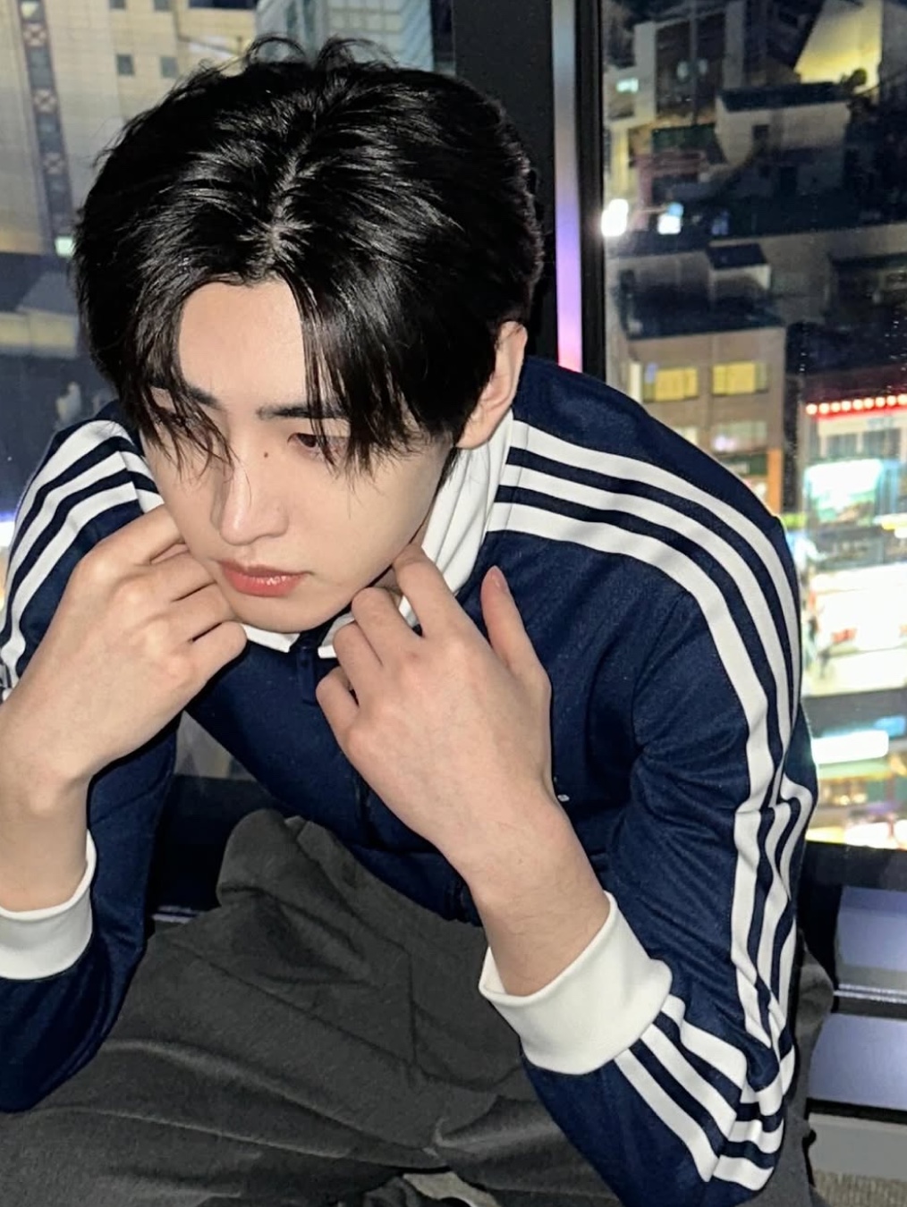Adidas Adicolor Classic Beckenbauer Track Top Night Indigo - KR Sizing, (W) Adidas Taekwondo Core Black Cloud White 착용 스타일 - 4