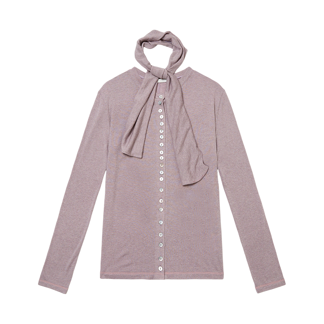 씬 매니 버튼스 스카프 가디건 퍼플(SEEN Many Buttons Scarf Cardigan Purple)