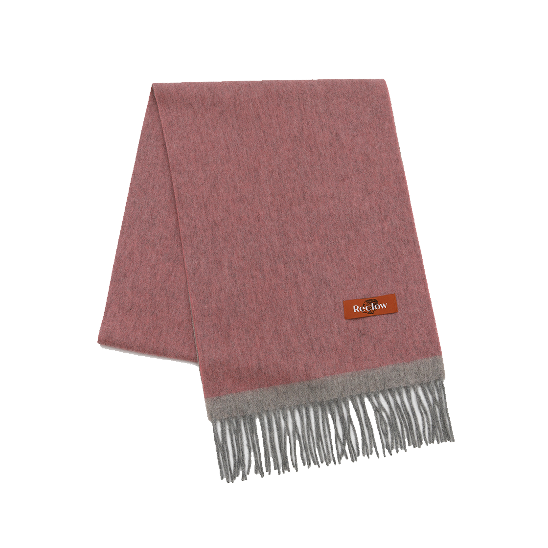 리끌로우 울 100% 배색 머플러 투톤핑크(RECLOW Wool 100% Color Block Muffler  TwoTone Pink)