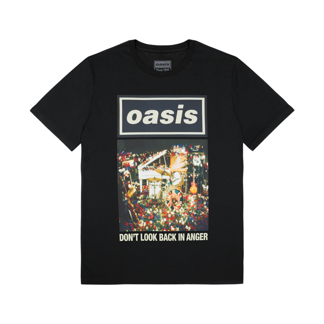 - Oasis Live '25 Don't Look Back In Anger Cover T-Shirt Black