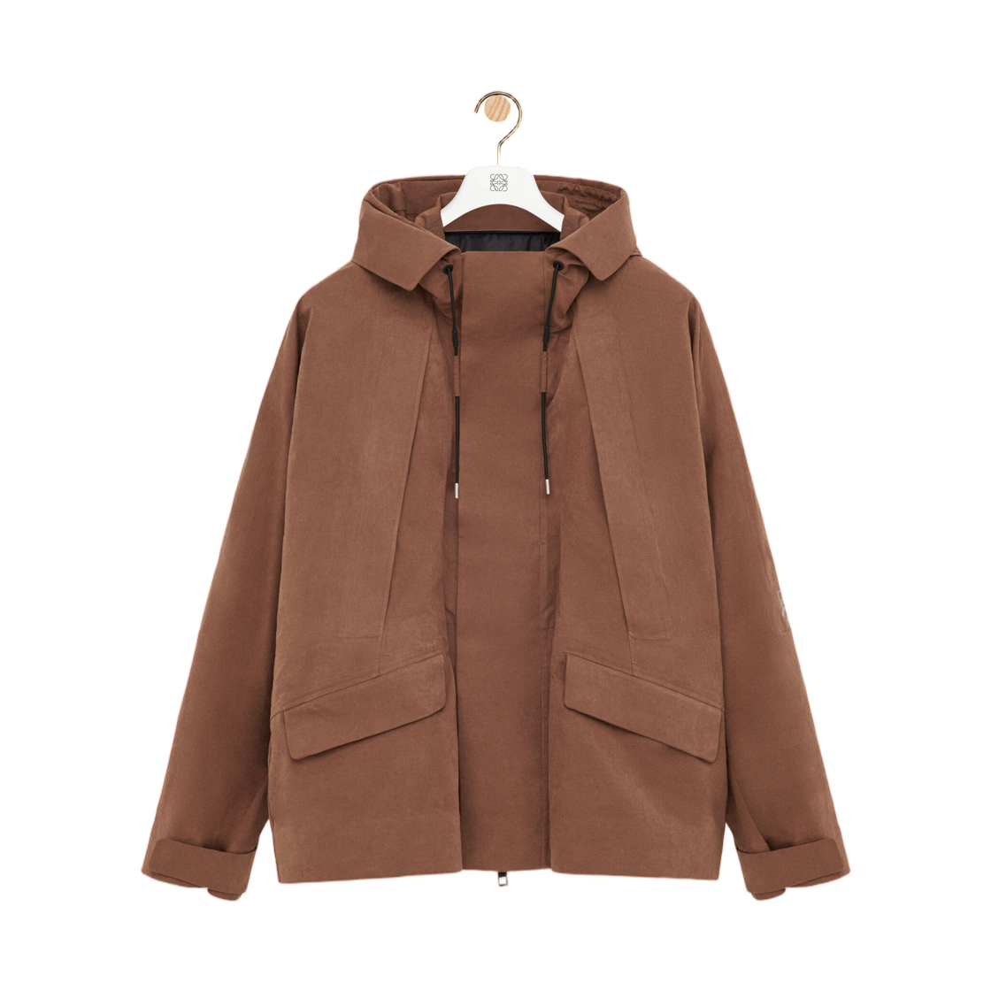 H929Y02X06-5542 Loewe x On Running Short Parka In Technical Cotton Toffee