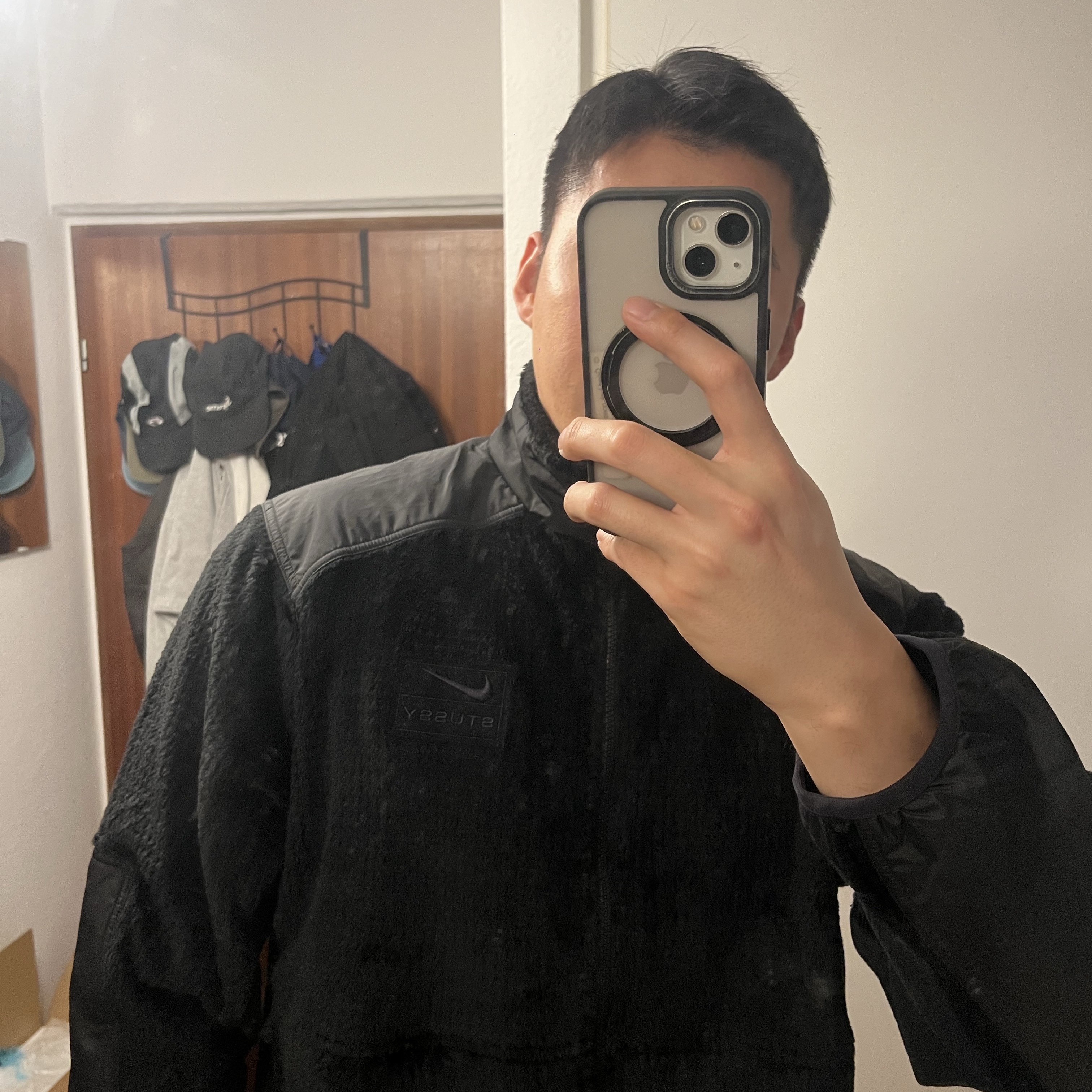 Nike x Stussy Full Zip Fleece Black (HQ8524-010) 착용 스타일 - 2