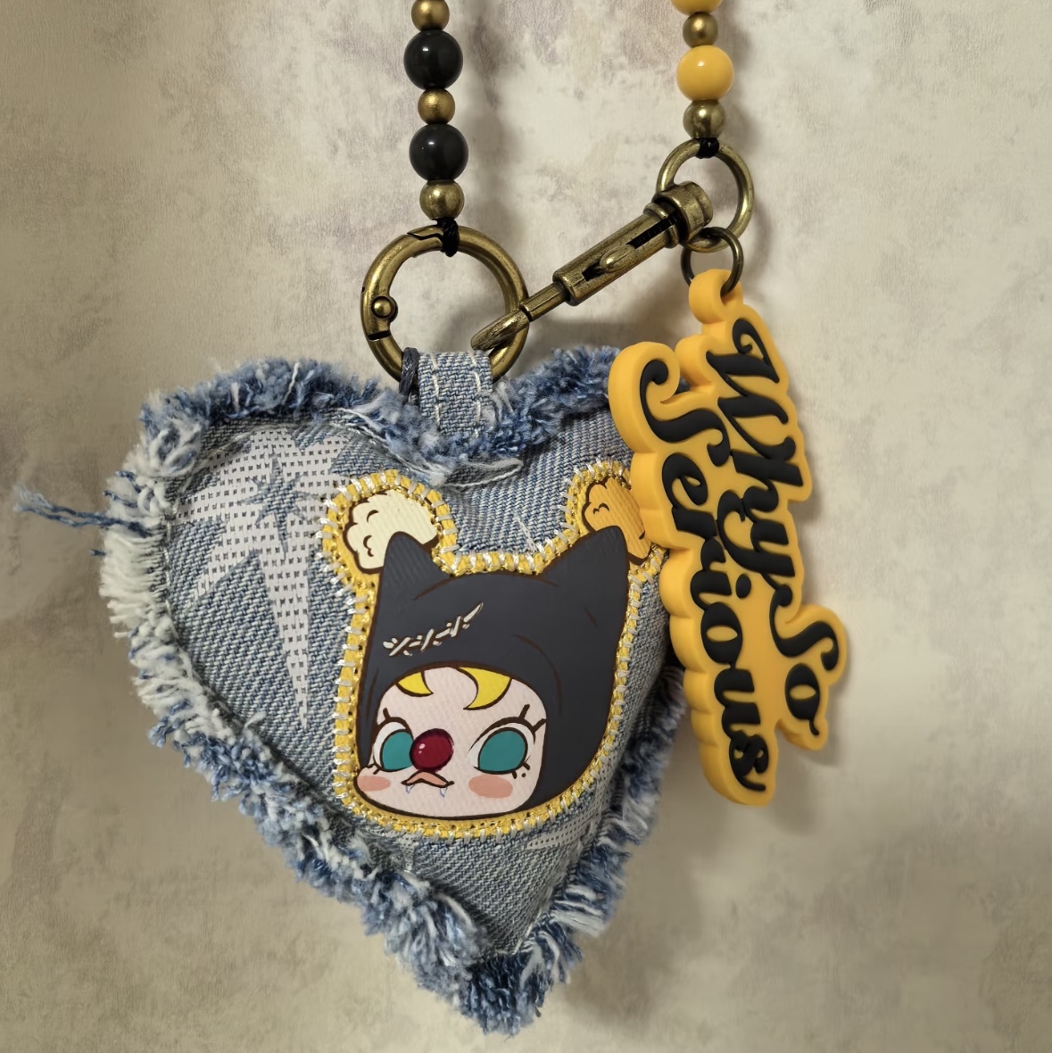 Pop Mart Why So Serious Series Pendant Chain String Puppet (Opened Case) 착용 스타일